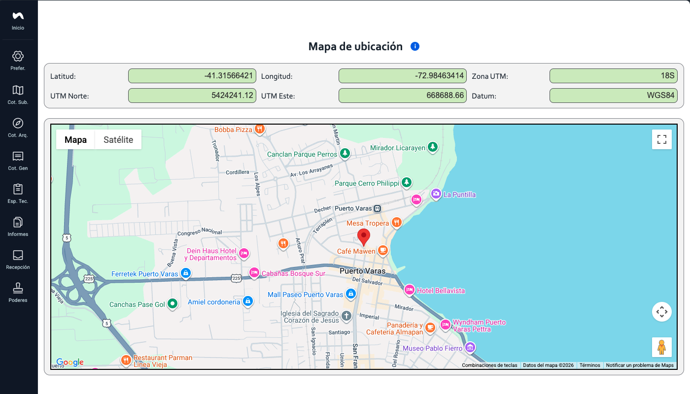 Vista de gestión de proyectos en nforms
